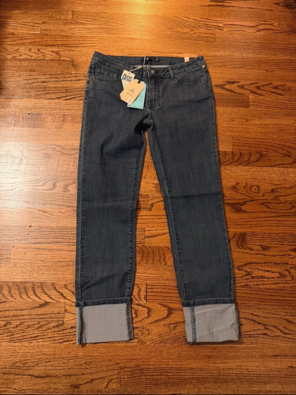Prana Dark Blue Cuffed Ankle Jeans